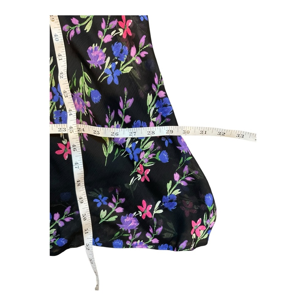 Calvin Klein Women’s Multicolor Floral Chiffon Maxi Long Sleeves Dress Size 10 - Picture 12 of 14